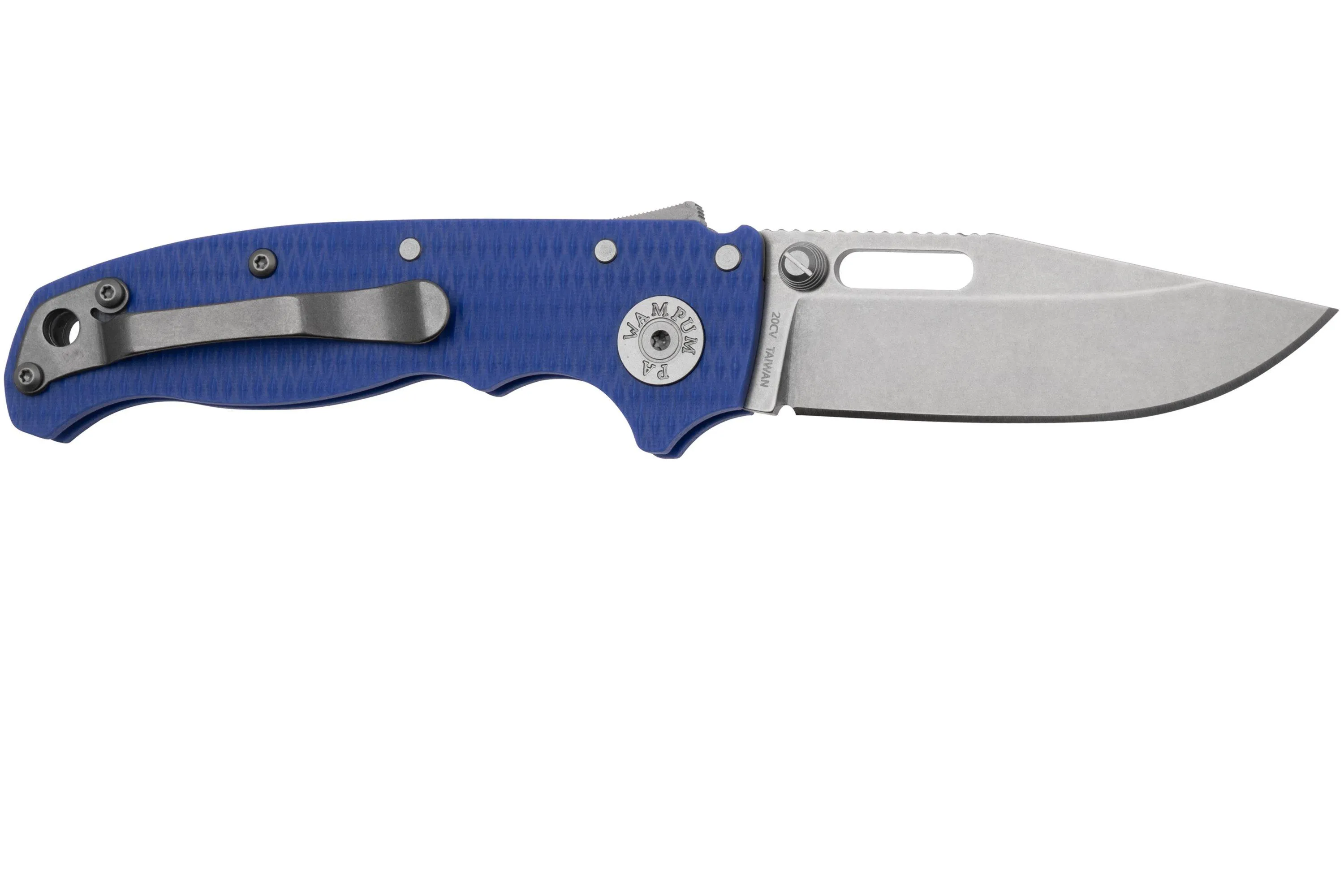 DEMKO KNIVES AD20.5 SHARKLOCK CPM 20CV CLIP POINT AD20520CVBLG10CP BLUE G10, NAVAJA