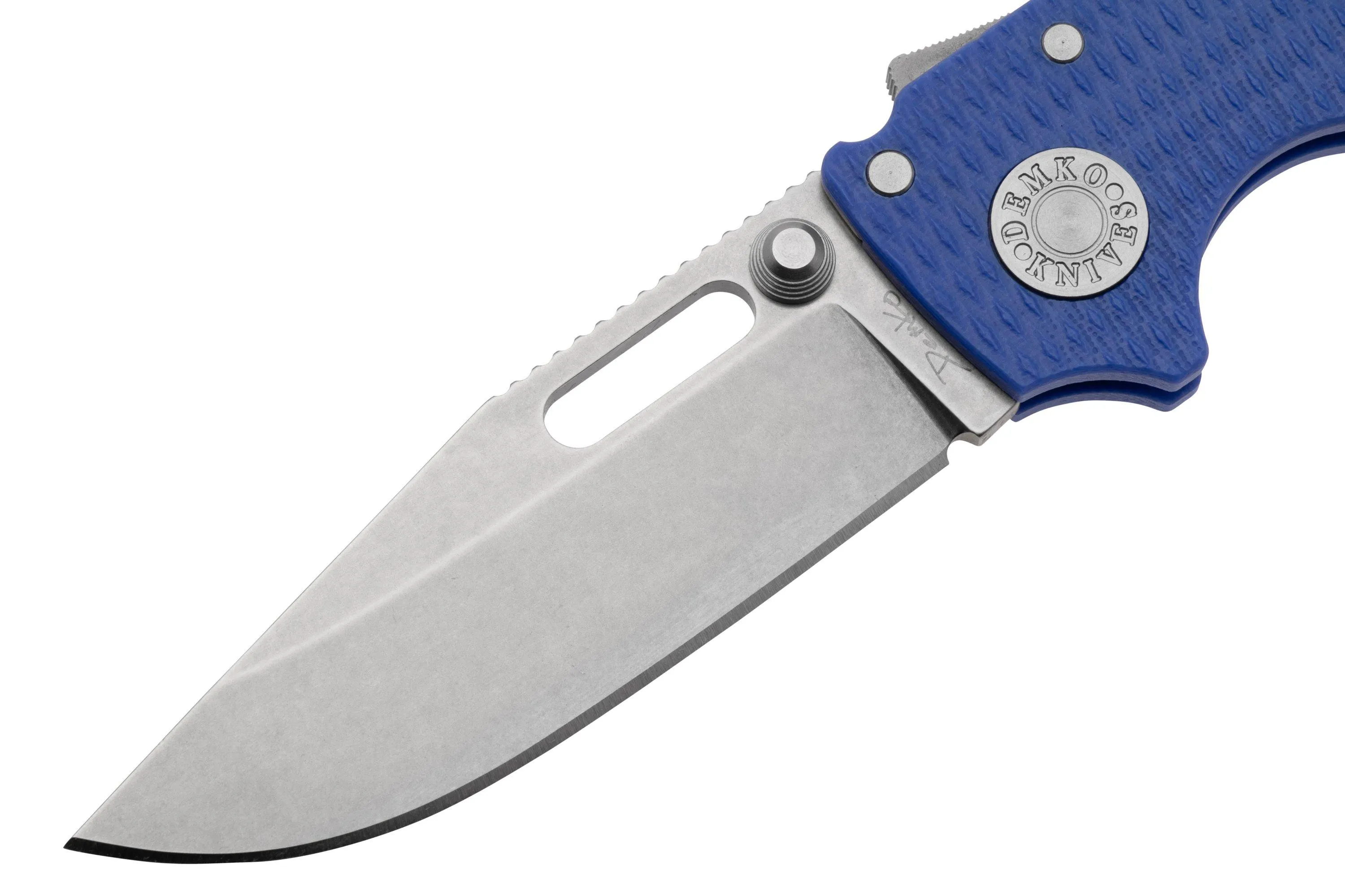 DEMKO KNIVES AD20.5 SHARKLOCK CPM 20CV CLIP POINT AD20520CVBLG10CP BLUE G10, NAVAJA