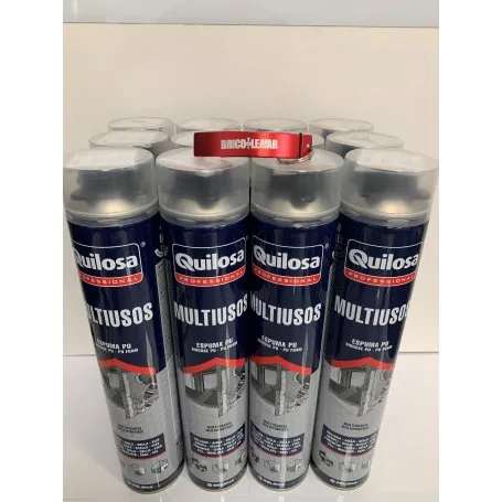 Espuma de poliuretano pistola 700ml caja 12 unidades Quilosa Orbafoam
