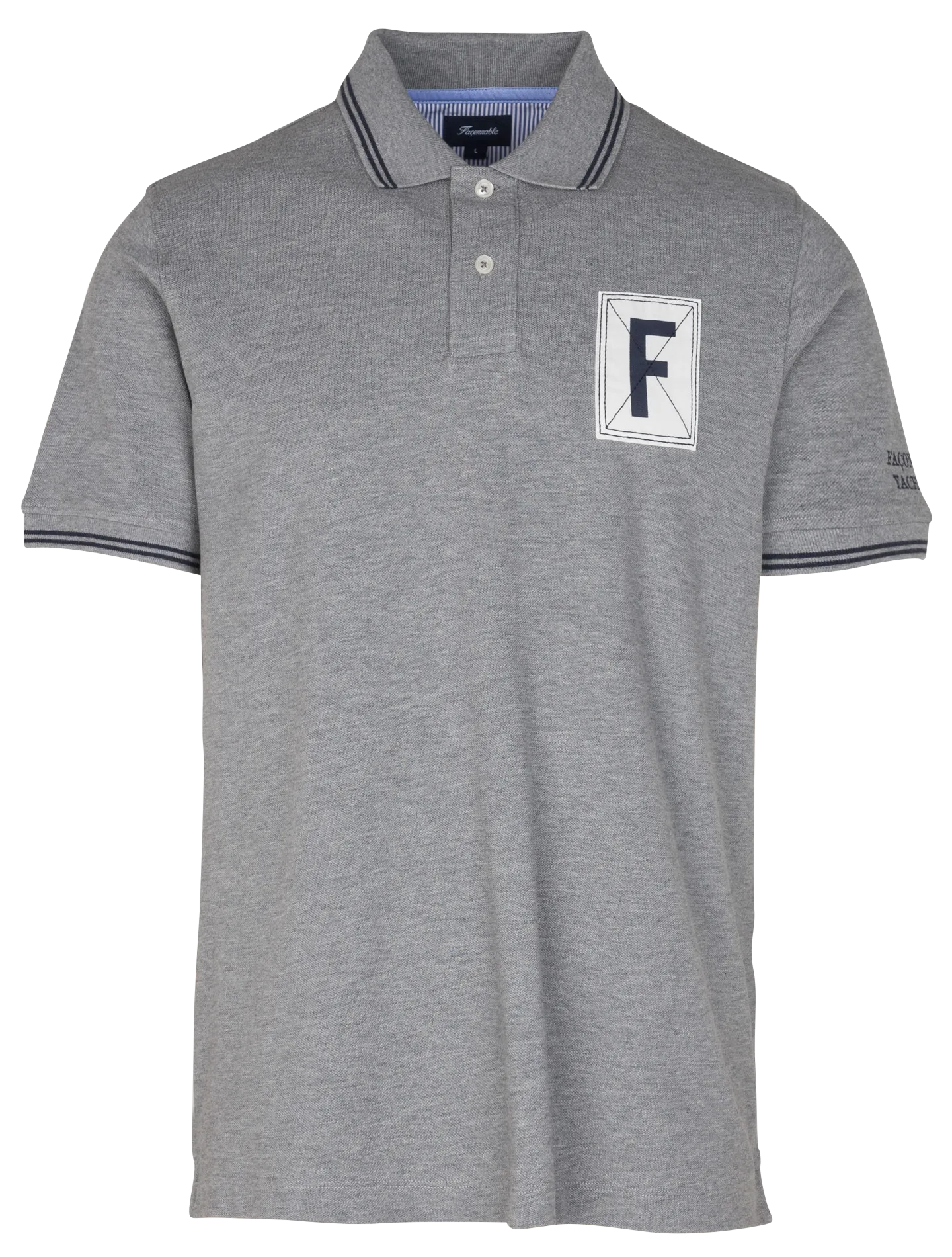 FACONNABLE Polo de corte regular en algodón piqué en gris