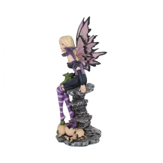 Figura Hada morada y dragón bebé