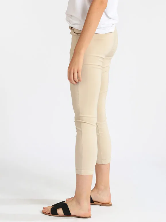 Frenetika Pantalón elástico de mujer con vuelta