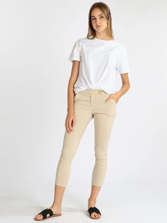 Frenetika Pantalón elástico de mujer con vuelta