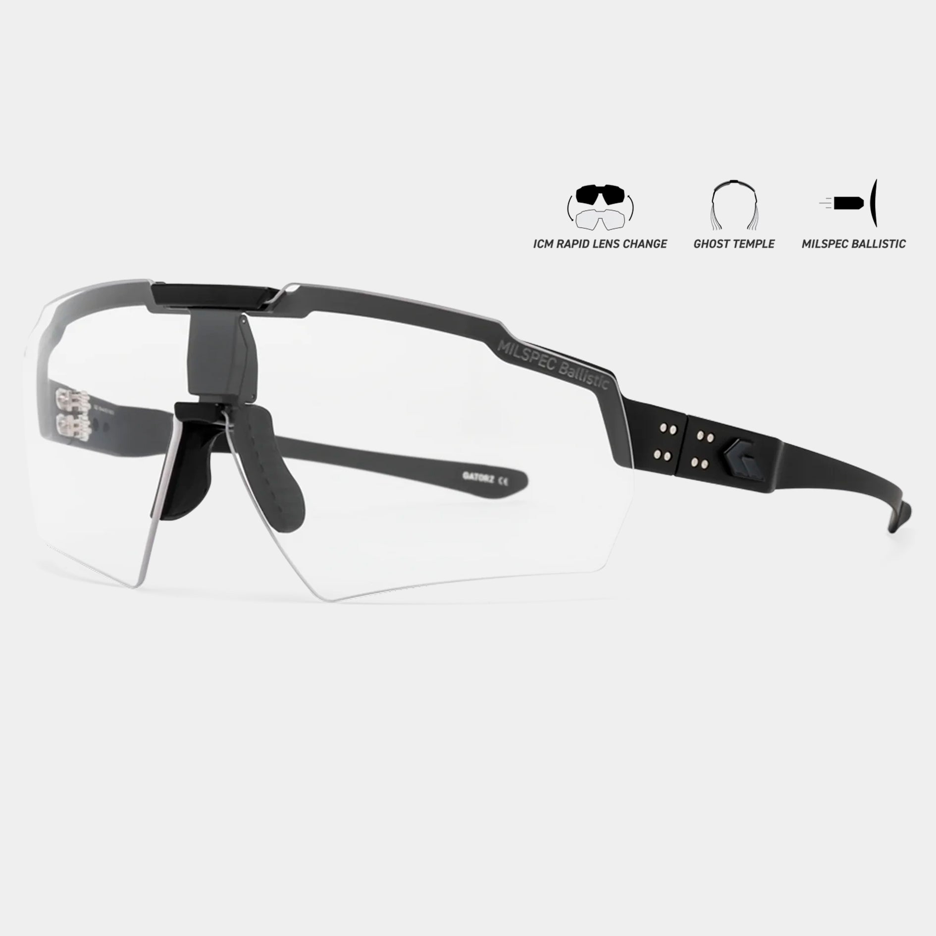 Gafas balísticas Blastshield MILSPEC fotocromaticas negras Cerakote - Gatorz