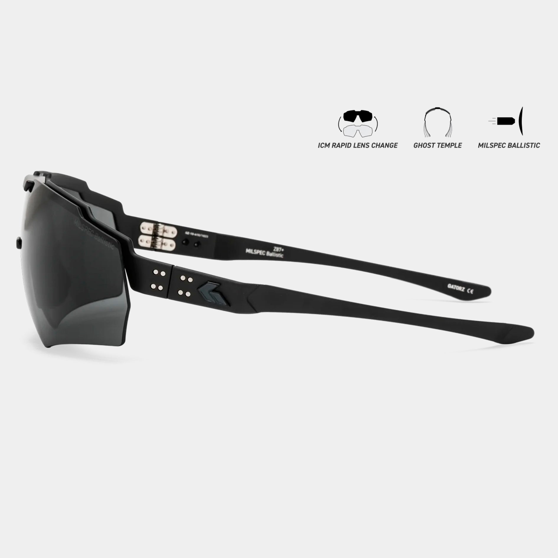 GAFAS BALíSTICAS BLASTSHIELD MILSPEC FOTOCROMATICAS NEGRAS CERAKOTE  GATORZ