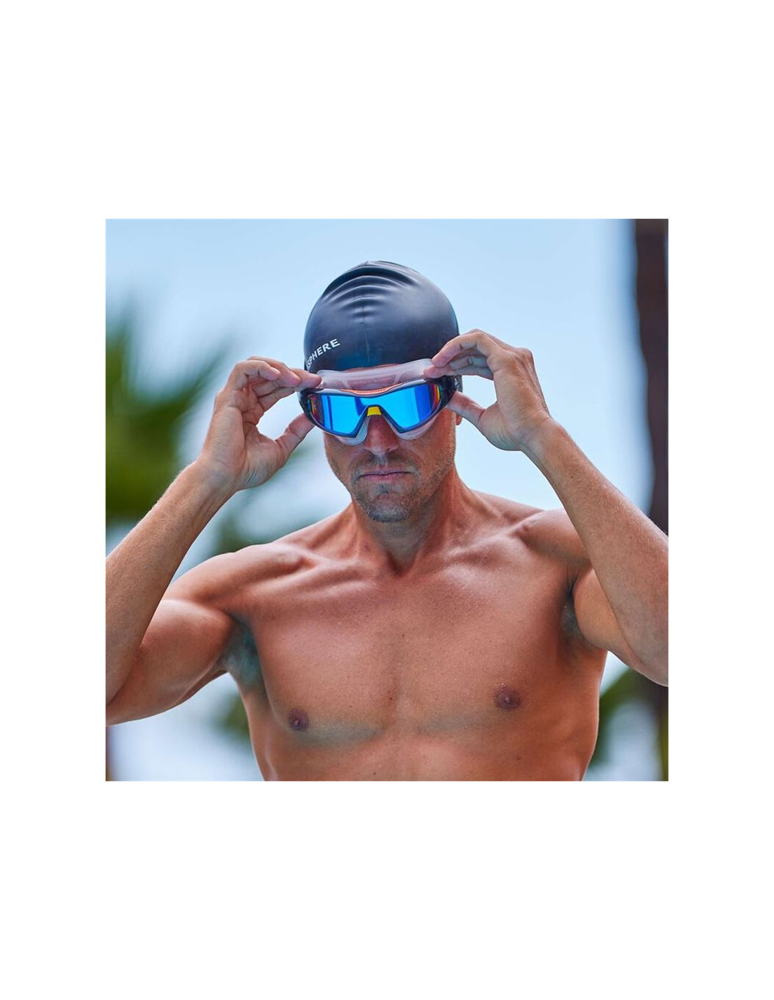 Gafas de Natación Aqua Sphere Vista Pro Dark Gray Orange Lenses Mirror Blue