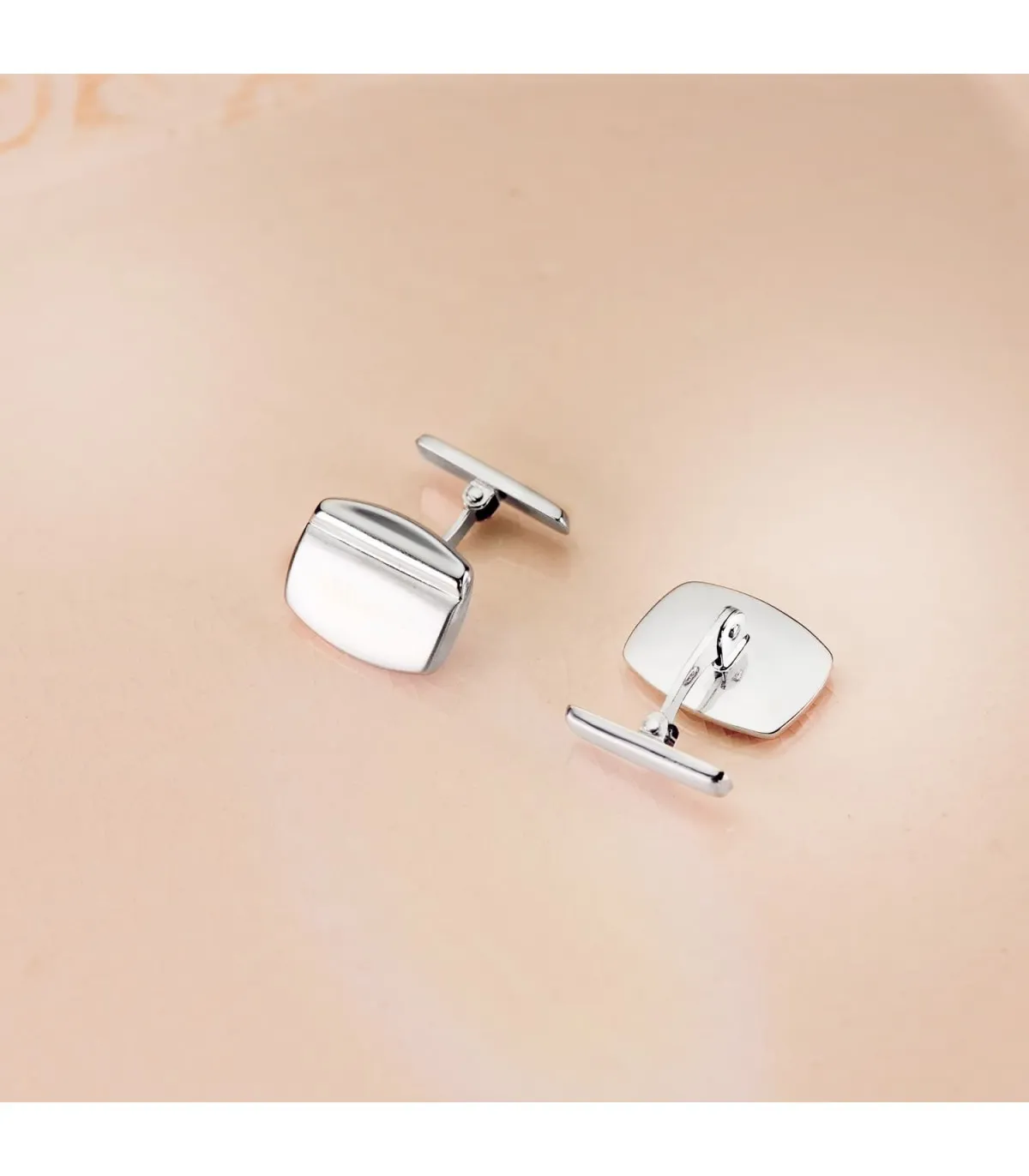 Gemelos Bruno Oro Blanco 18K