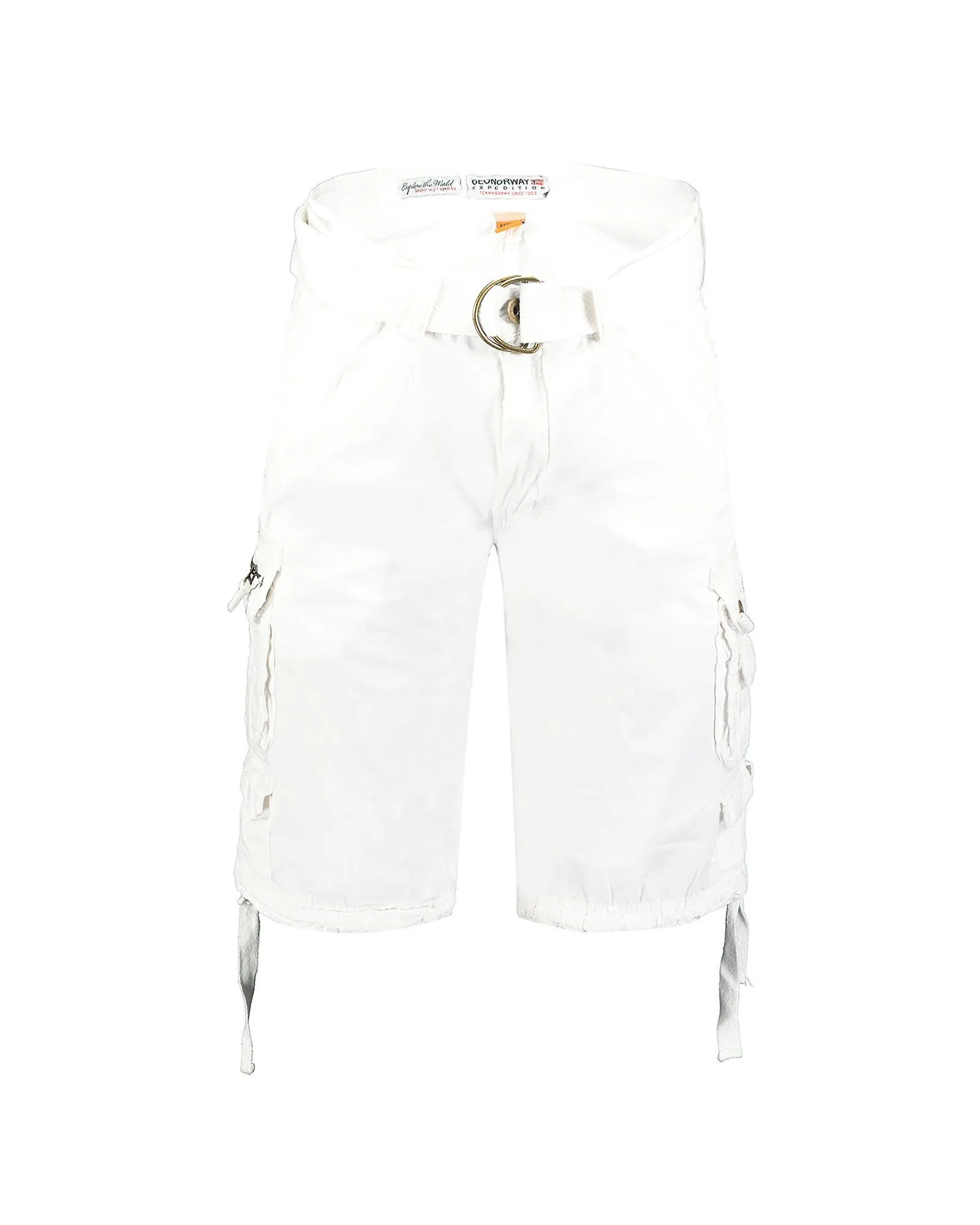 Geographical Norway Solid Colour Logo Shorts with Zip Fastening