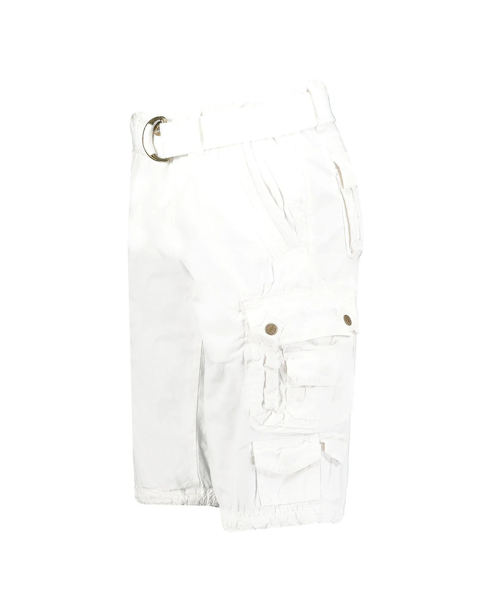 Geographical Norway Solid Colour Logo Shorts with Zip Fastening