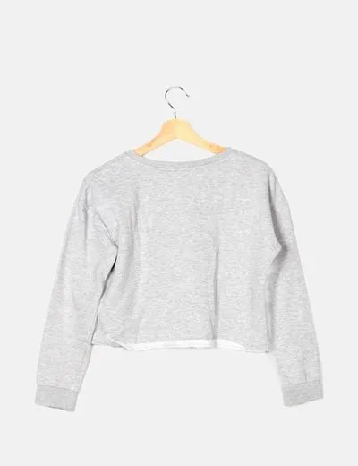 H&M Sudadera gris estampada