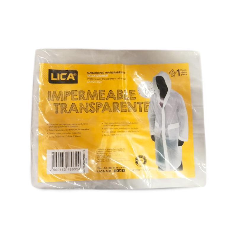 IMPERMEABLE MOD. GIL TRANSPARENTL MARCA LICA