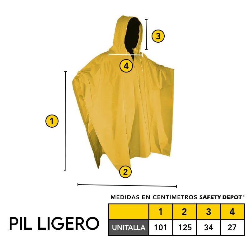 Impermeable Tipo Poncho Mod. PIL LIGERO Marca LICA