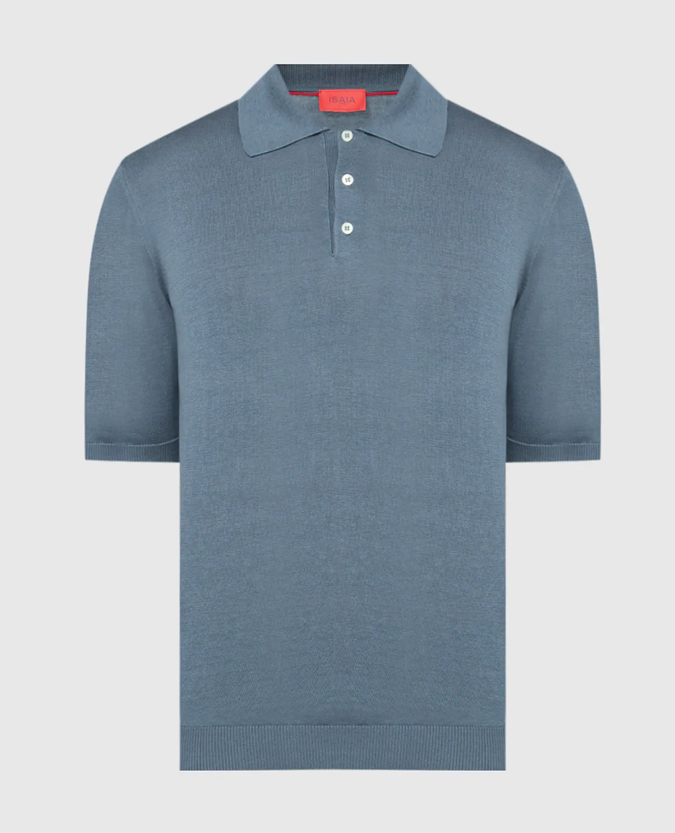ISAIA Gray silk polo shirt