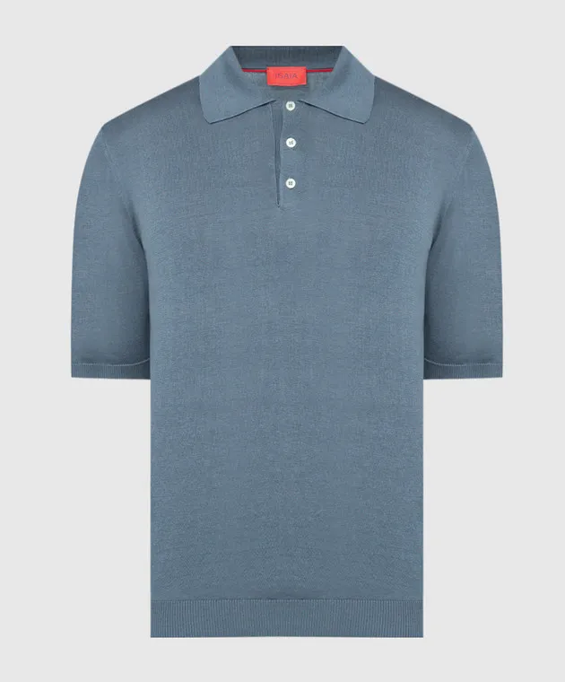 ISAIA Gray silk polo shirt
