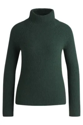 Jersey regular fit de canalé con cuello mao alto