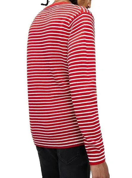 Jersey Tommy Jeans Essential Stripe Rojo Hombre