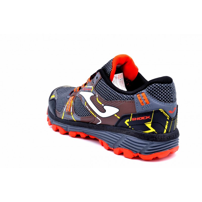 Joma Shock Men gris naranja | Zapatilla de trail para hombre