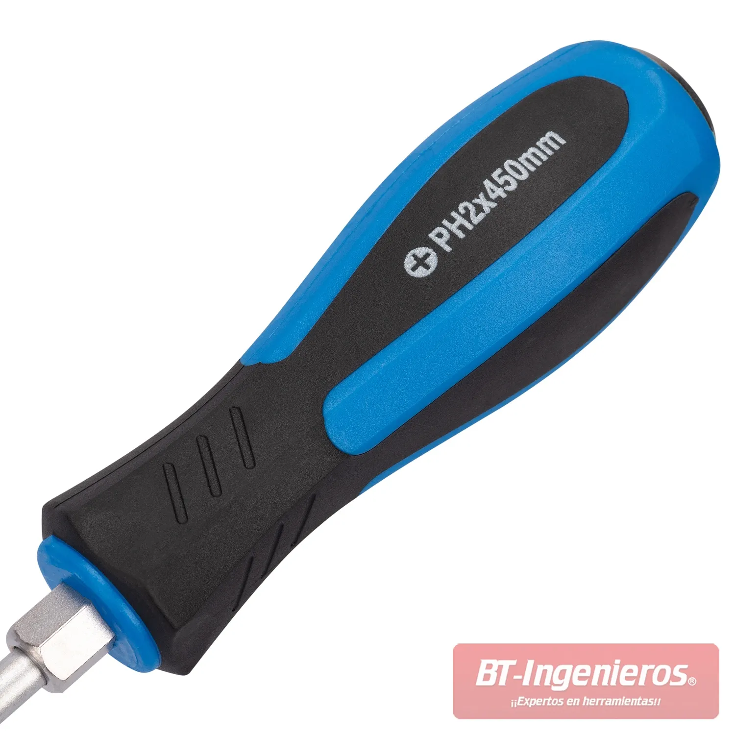 JUEGO DE 5 DESTORNILLADORES EXTRA LARGOS 450 MM "HAMMERTHRU". ACERO CRV