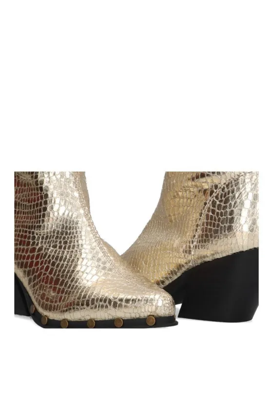 LUNA TREND M3750A Oro BOTIN CAMPERO Tacón alto