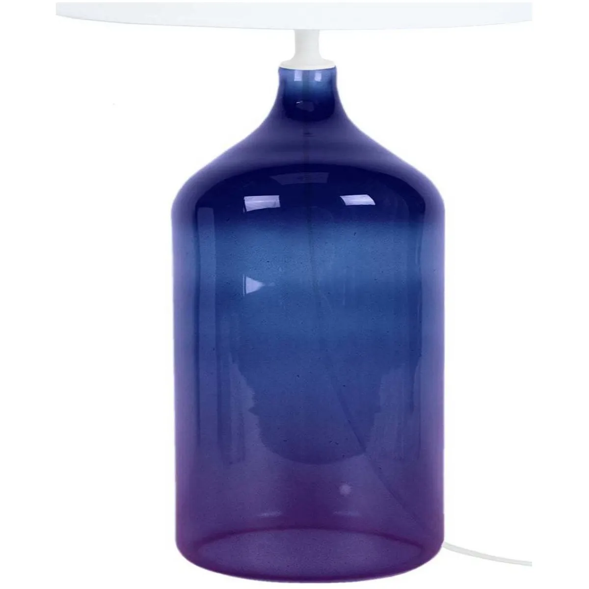 lámpara de noche redondo vidrio morado y blanco
