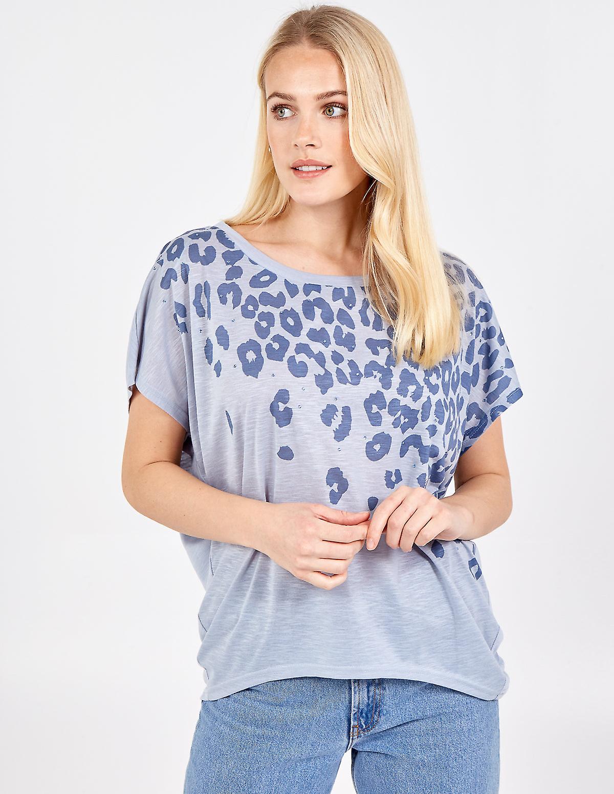 Maisie - leopard print batwing top9789