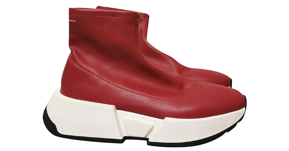Maison Martin Margiela zapatillas altas MM6 plataforma Roja 