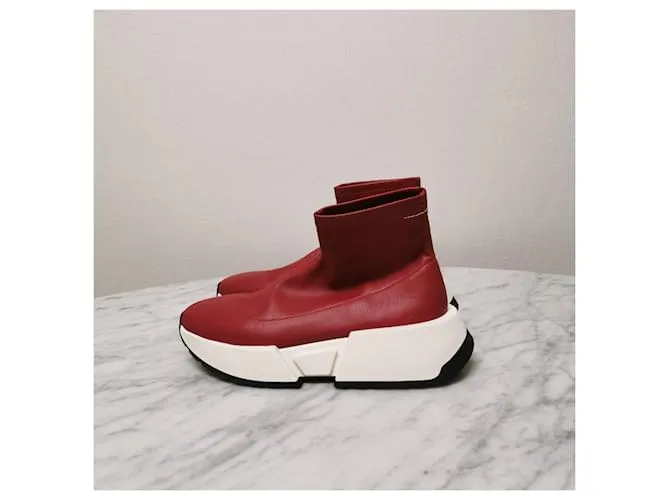 Maison Martin Margiela zapatillas altas MM6 plataforma Roja 