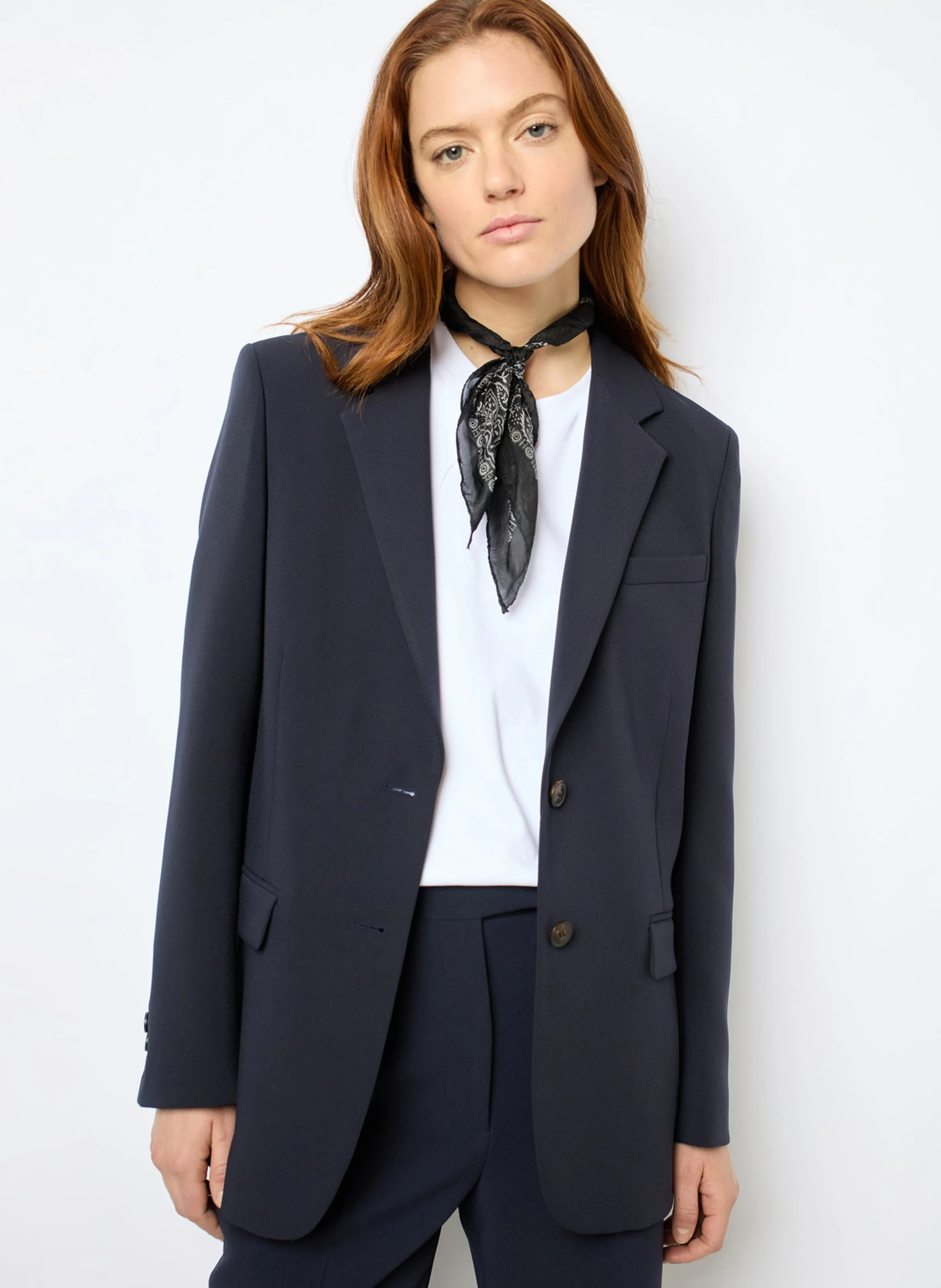 MALAK  CHAQUETA RECTA DE SASTRE EN AZUL