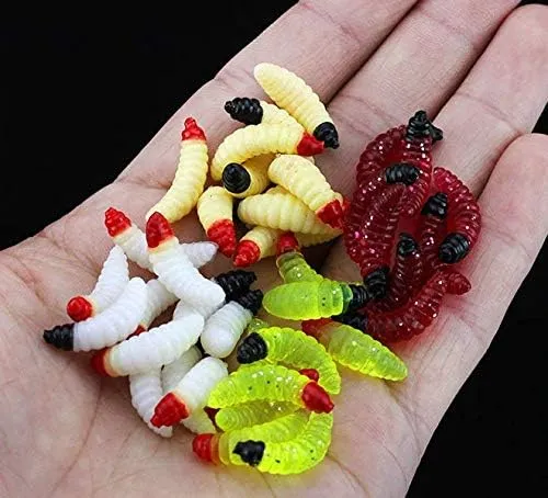 MILEPETUK  50 SEñUELOS DE PESCA  DE SILICONA  SUAVE Y ARTIFICIAL  DE 2 54 CM  BLANCO