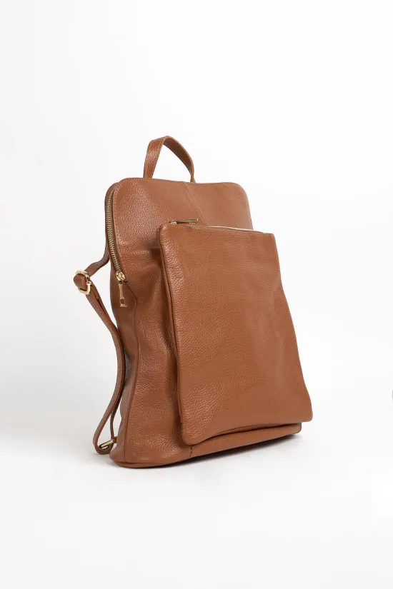MOCHILA DE PIEL KELTSE  CAMEL