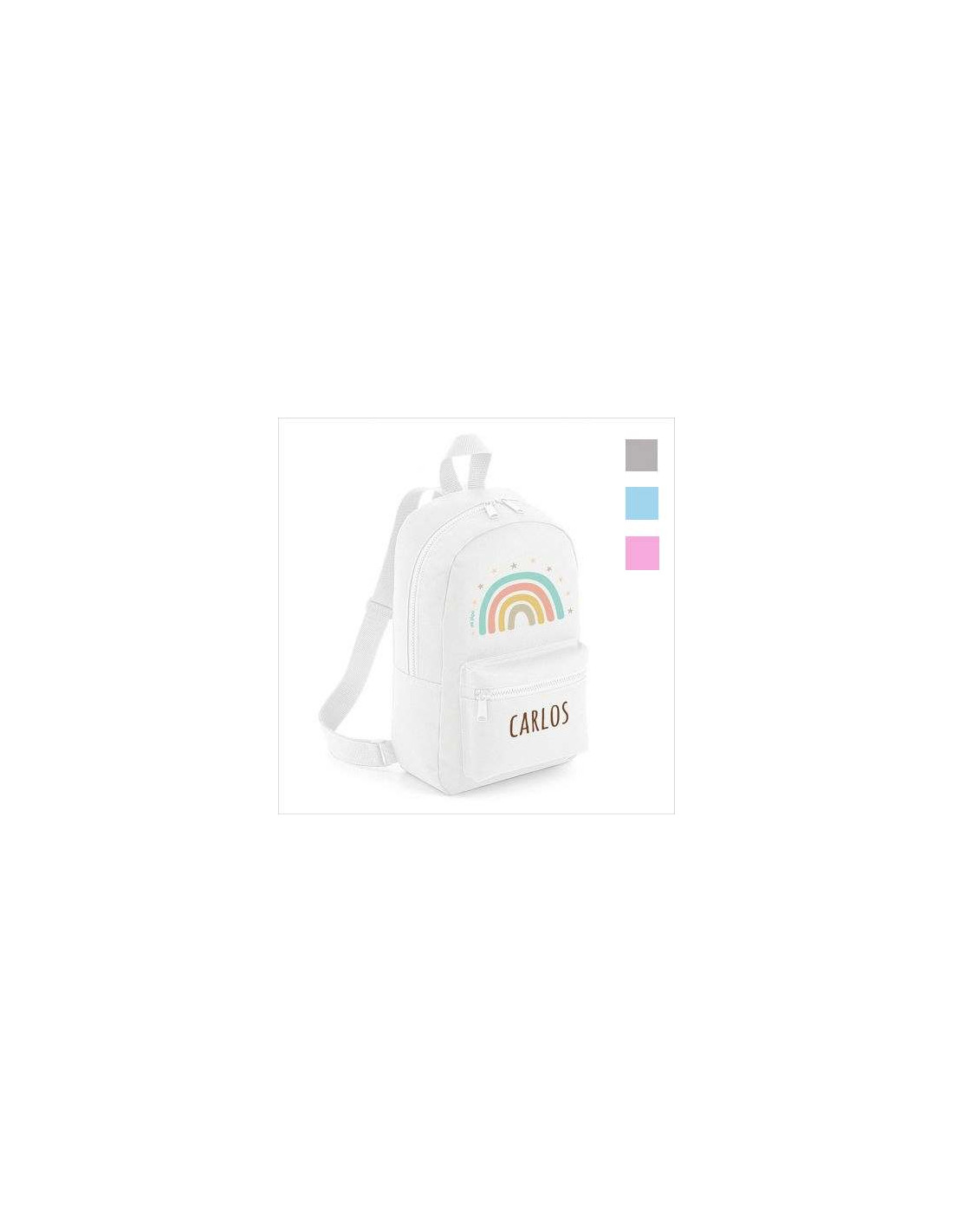 Mochila Medium Arcoíris Soft personalizada Mi Pipo