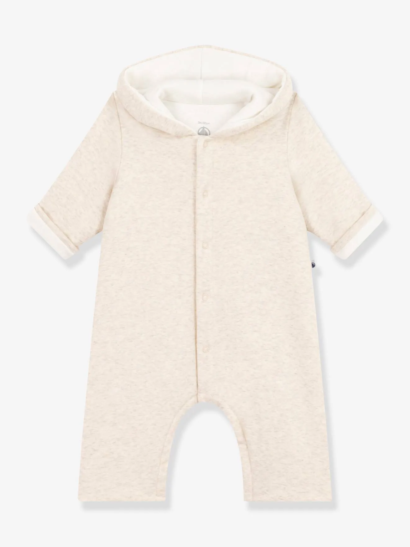 MONO LARGO GUATEADO DE ALGODóN CON CAPUCHA PARA BEBé  PETIT BATEAU