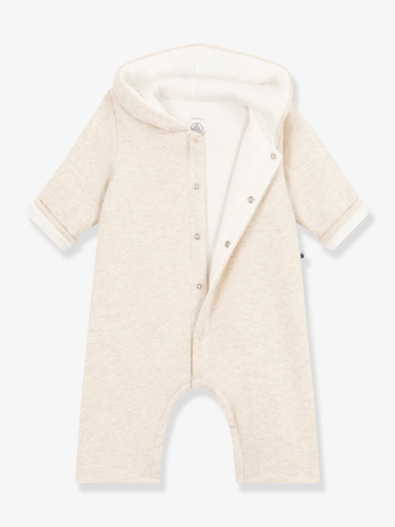 MONO LARGO GUATEADO DE ALGODóN CON CAPUCHA PARA BEBé  PETIT BATEAU