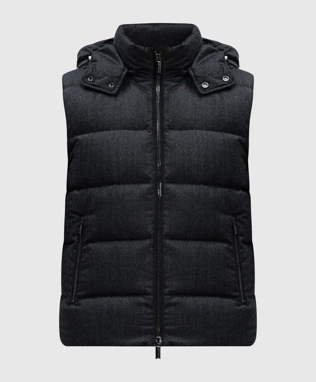 MooRER Gray down vest FIRE made of wool