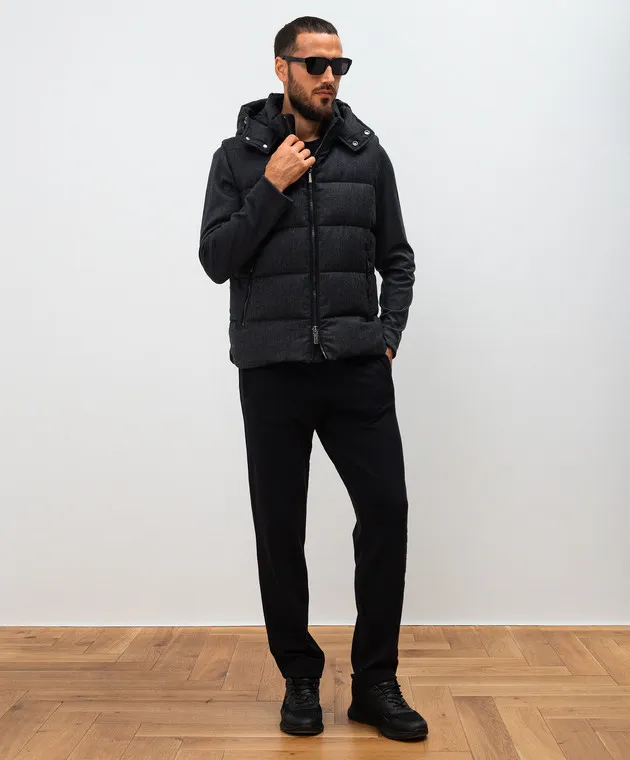 MooRER Gray down vest FIRE made of wool