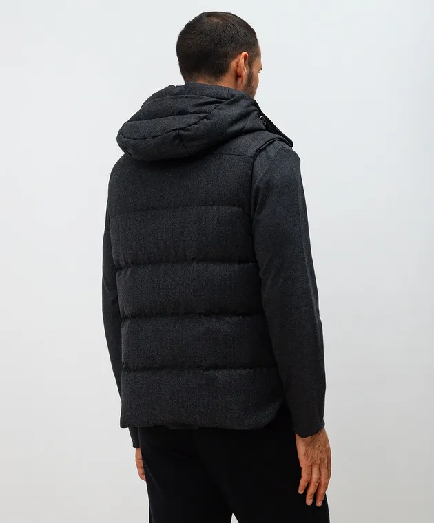 MooRER Gray down vest FIRE made of wool