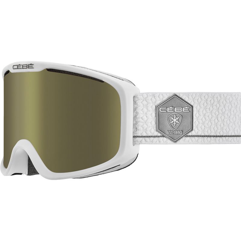 Máscara de esquí Cébé Falcon OTG (White Grey Matte Dark Rose Flash Gold Cat.3)