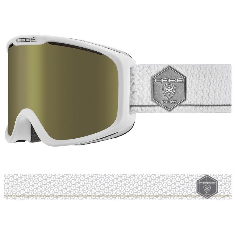Máscara de esquí Cébé Falcon OTG (White Grey Matte Dark Rose Flash Gold Cat.3)