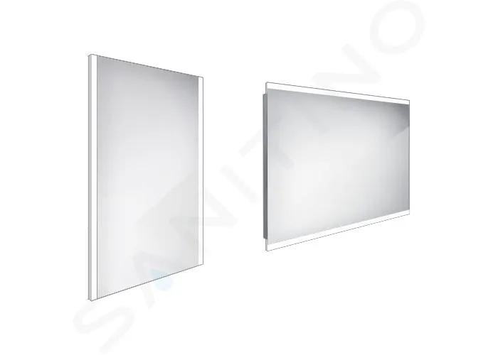 NIMCO ESPEJOS  ESPEJO DE BAñO LED 50X70 CM, CUADRADO, ALUMINIO ZP 11001