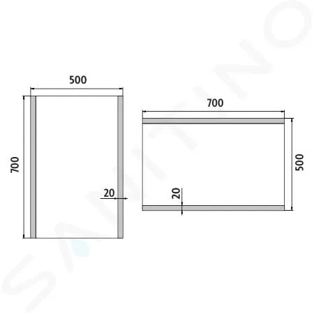 NIMCO ESPEJOS  ESPEJO DE BAñO LED 50X70 CM, CUADRADO, ALUMINIO ZP 11001
