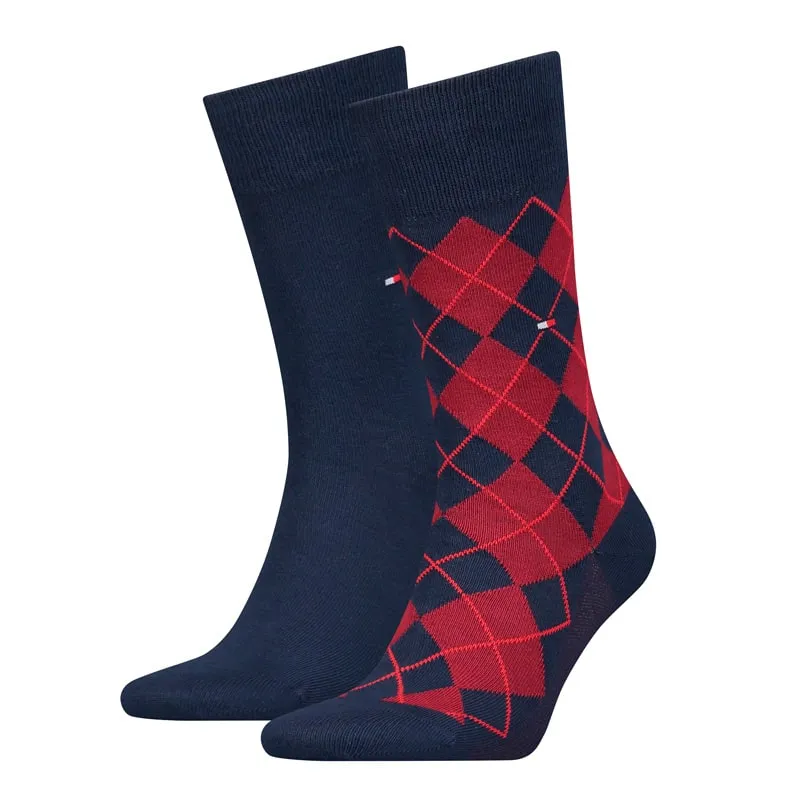 Pack Calcetines Tommy con rombos en azul marino