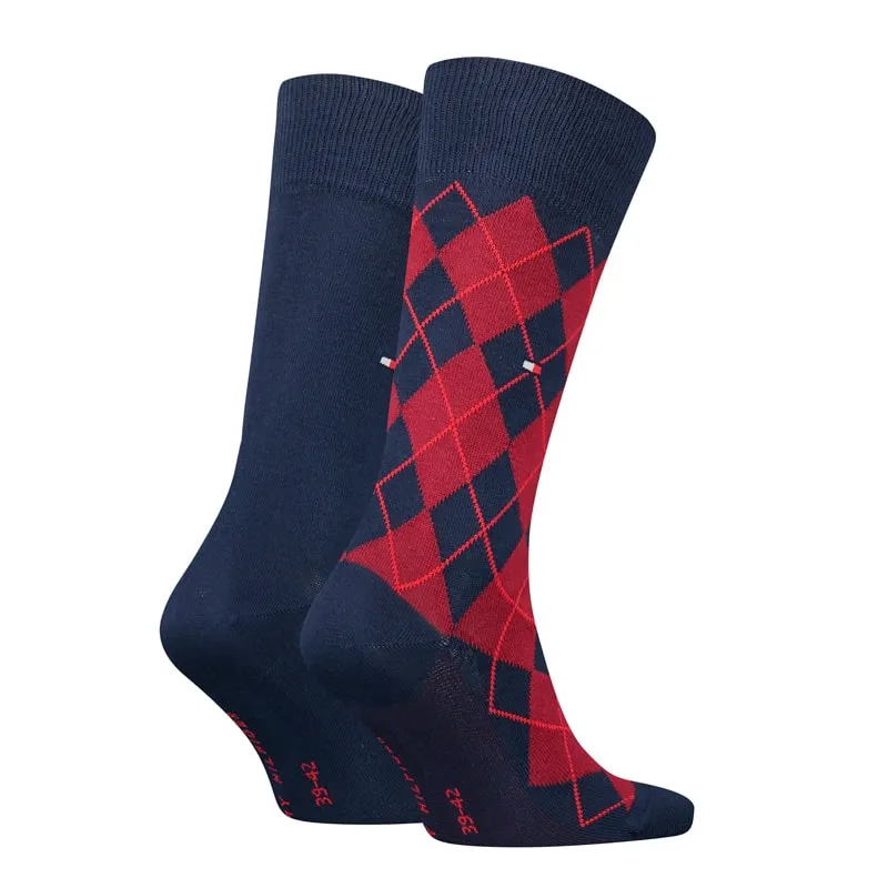 Pack Calcetines Tommy con rombos en azul marino