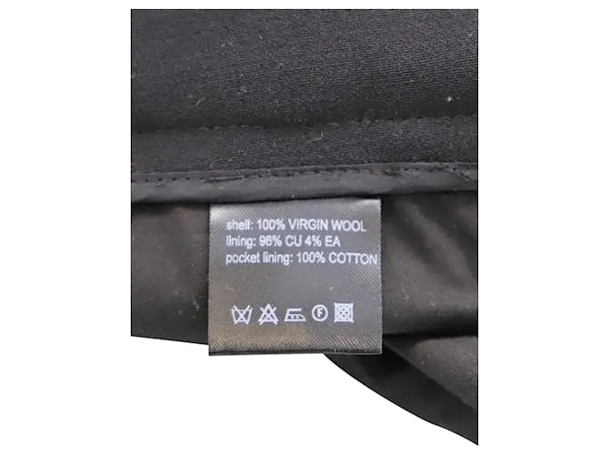 Pantalones de pernera recta con ribete de terciopelo en lana negra de Petar Petrov Negro 