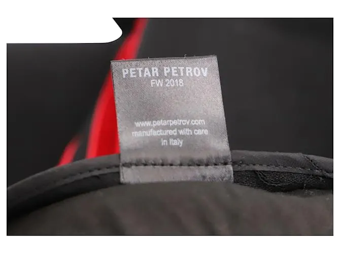 Pantalones de pernera recta con ribete de terciopelo en lana negra de Petar Petrov Negro 