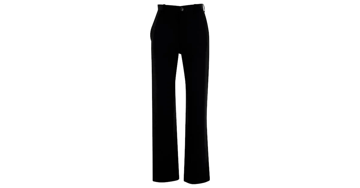 Pantalón Balenciaga de Pierna Recta en Poliéster Negro 