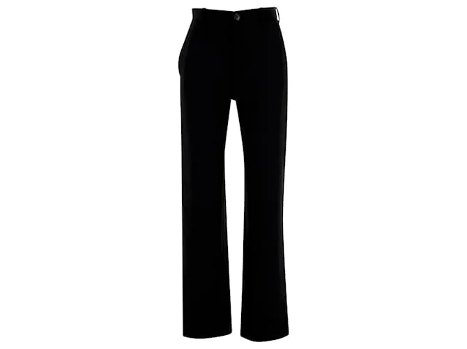 Pantalón Balenciaga de Pierna Recta en Poliéster Negro 