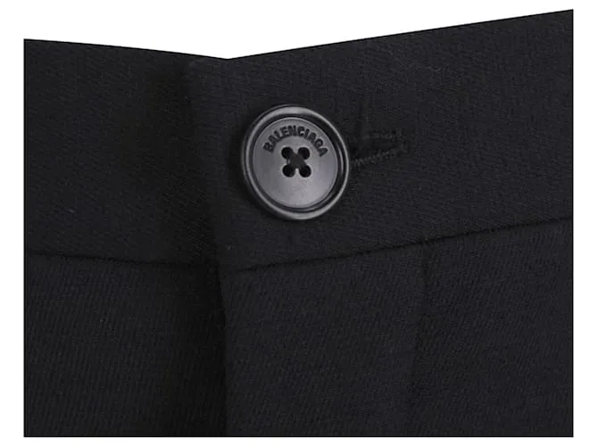 Pantalón Balenciaga de Pierna Recta en Poliéster Negro 