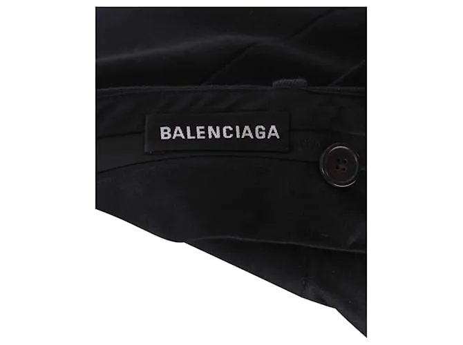 Pantalón Balenciaga de Pierna Recta en Poliéster Negro 