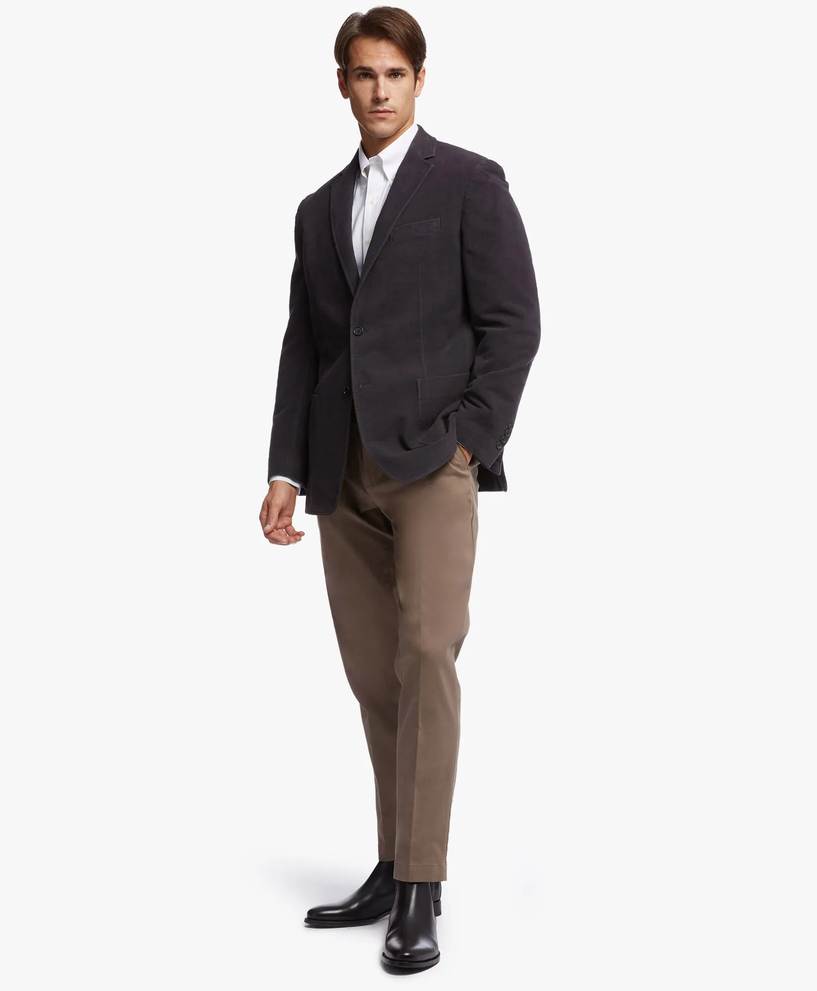 Pantalón chino de sarga de algodón elástico corte extra slim Soho