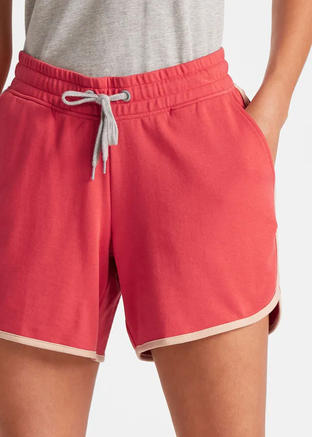 Pantalón corto deportivo (2 unidades) gris claro jaspeado+rojo coral